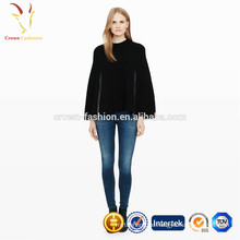 Womens Winter Cashmere stricken Ponchos mit Reißverschluss Großhandel